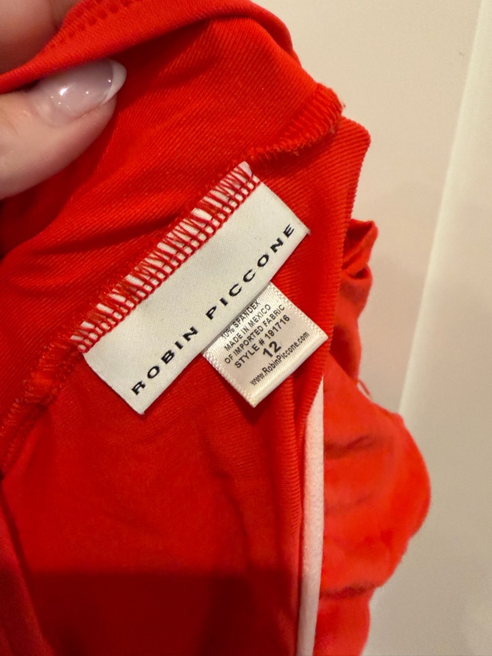 Robin Piccone Ava Knot One Piece Swimsuit in Fiery Red Sz 12 EUC Swim Pool Chic - Picture 13 of 14